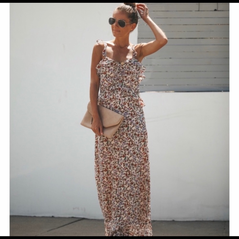 Vici Cream Floral Maxi Dress